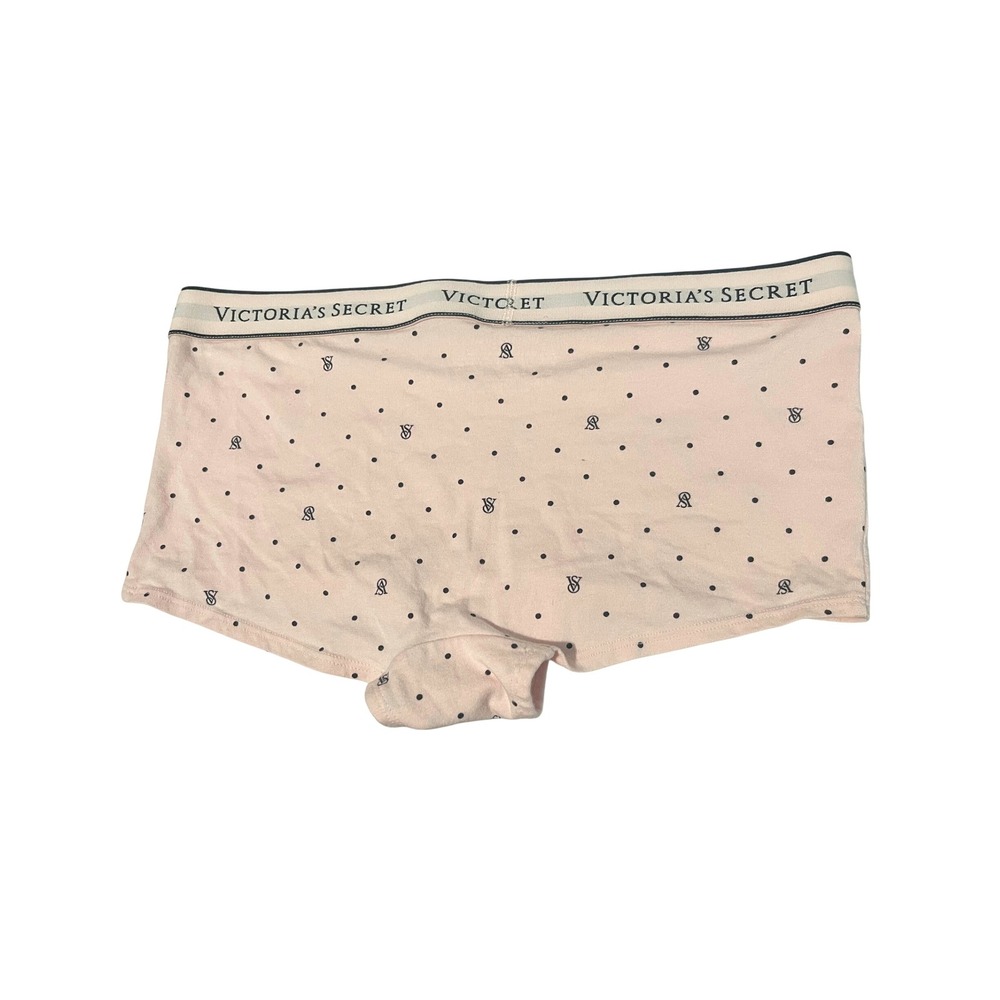 NWOT Victoria's Secret Shortie Panties L Cotton Blend Pink with VS Logo Dots - Picture 3 of 7